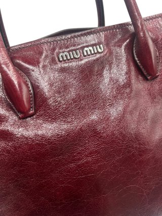 Borsa Miu Miu Tote Pelle Bordeaux