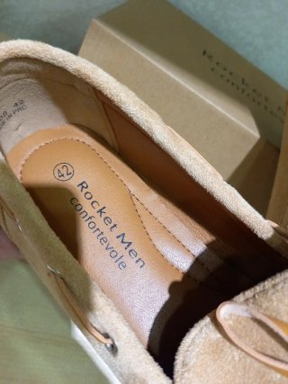 Mocassini uomo scamosciati camel taglia 42