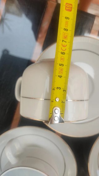 12 Tazas y Platos Porcelana Dorados