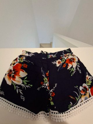 Shorts donna fantasia floreale mare