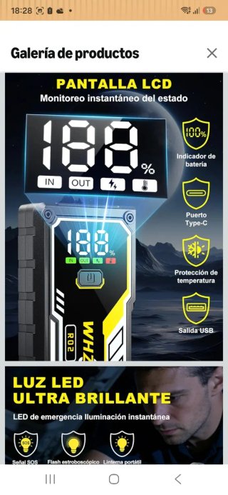 Arrancador de Baterías 8000A WHZHCAR nuevo precint