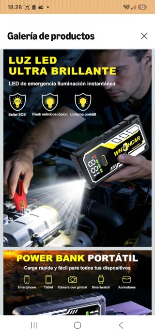 Arrancador de Baterías 8000A WHZHCAR nuevo precint