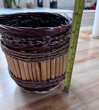 Maceta Vintage Fibras Naturales Bambú Mimbre