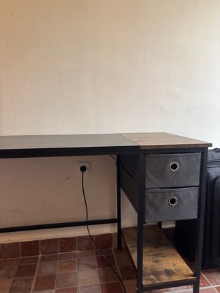 Escritorio Home Office Negro/Marrón