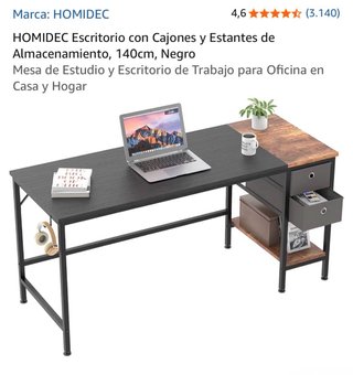 Escritorio Home Office Negro/Marrón