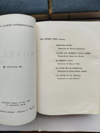 3 libros de novelas de 1958. Vicky Baum