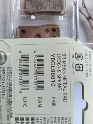 4 Paquetes Pastillas Freno Shimano M06