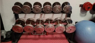 Set Mancuernas Hierro con Soporte