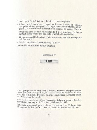 Litografía Saura 1990
