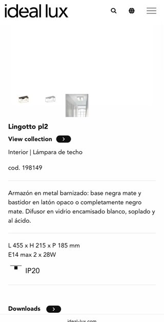 Ideal Lux Lingotto PL2 Lámpara Techo Diseño