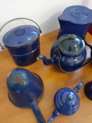 Set 7 pezzi smalto blu