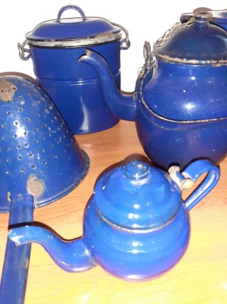 Set 7 pezzi smalto blu