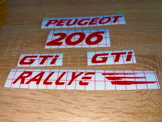 Lote Pegatinas Peugeot 206 GTI Rallye