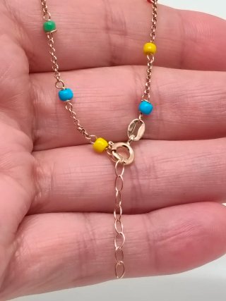Pulsera Plata 925 Baño Oro Multicolor