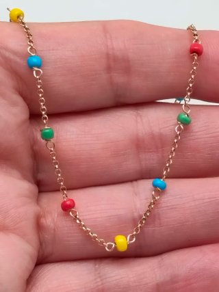 Pulsera Plata 925 Baño Oro Multicolor