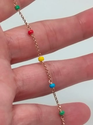 Pulsera Plata 925 Baño Oro Multicolor