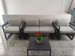 Conjunto sofá y 2 sillones exterior jardín