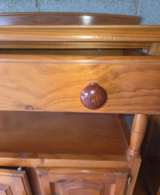 Mueble bajo rústico madera y cristal