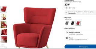 Sillón Ikea rojo tela