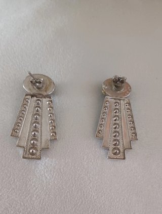 Orecchini vintage neri e argento