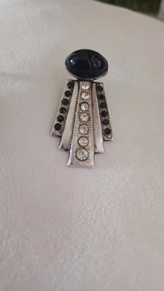 Orecchini vintage neri e argento