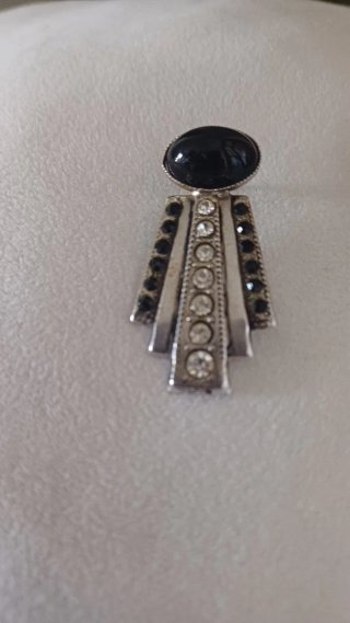Orecchini vintage neri e argento