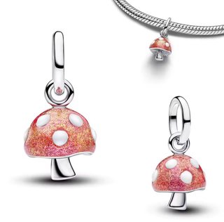 Charm Pandora Hongo Rosa y Plateado no tiene caja.
