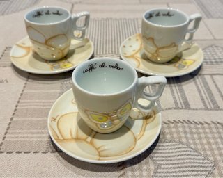 Set 3 tazzine caffè Thun Elegance con piattino