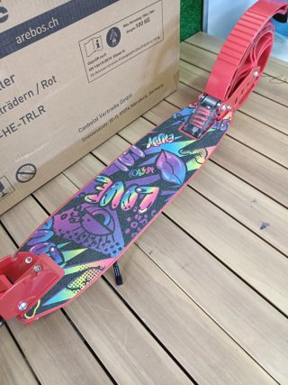 Arebos City Scooter Pedal Scooter Regulable, Rojo