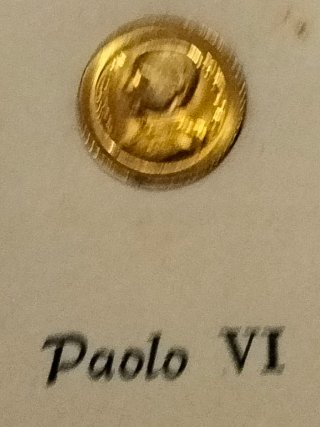 Quadretto vintage con monetina oro 8 ka riprod.P V