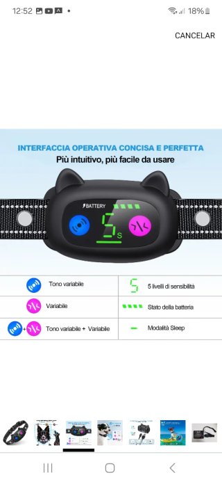 Collar Perro Chip Inteligente Negro nuevo precinta