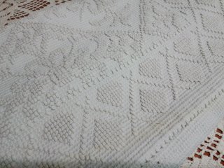 Tappeto Cotone Beige/Bianco 168x54 cm