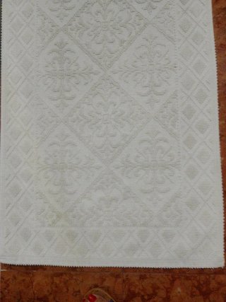 Tappeto Cotone Beige/Bianco 168x54 cm