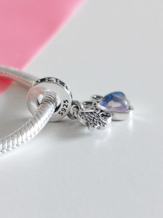 CHARM HUELLA GATO AZUL COLGANTE PARA PANDORA CAJA