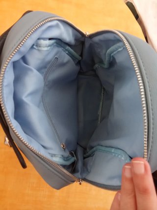 Mochila pequeña mujer azul y blanco
