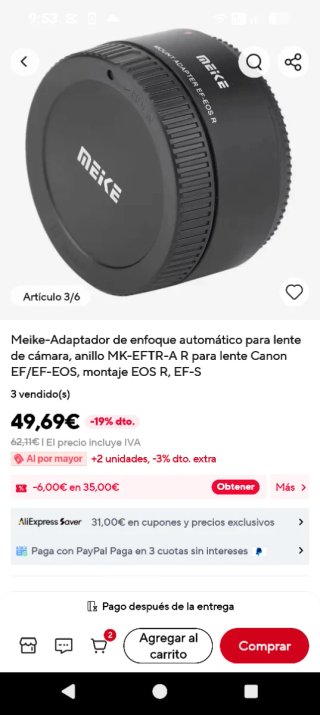 Adaptador Meike MK-EFTR-A R Canon EF EOS R