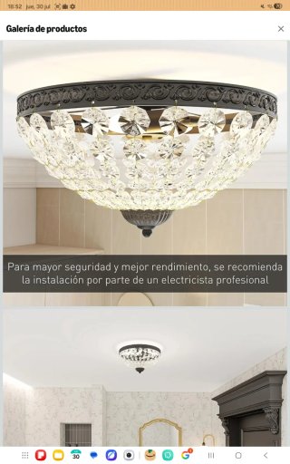 Lámpara Techo Vintage Cristal Negra nueva precinta