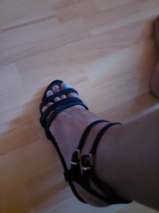 Sandalias negras de tacón 8cm
