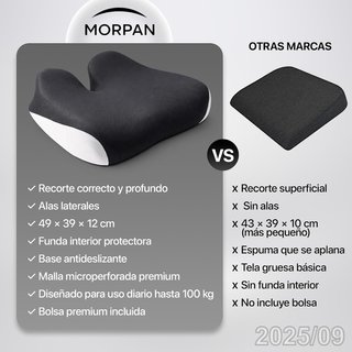 MORPAN Cojin Coxis Ergonomico Asiento 49x39x12cm