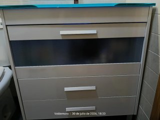 Mueble de baño completo azul y blanco