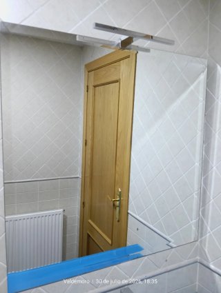 Mueble de baño completo azul y blanco