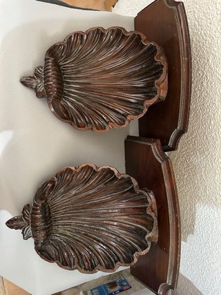 Pareja Peanas/Ménsulas Antiguas Madera
