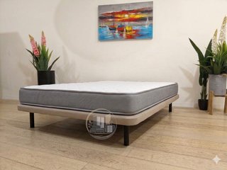 Somier Base Tapizada + Colchón Baviera 18cm (Nuevo)