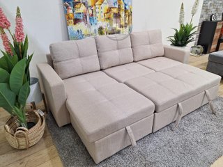 Sofá cama chaise longue con arcón