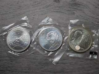 Lote 3 Monedas Conmemorativas Plata Sin Circular