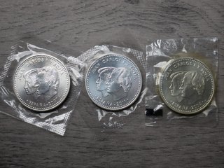 Lote 3 Monedas Conmemorativas Plata Sin Circular
