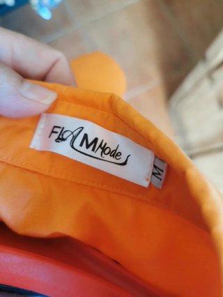 Falda y blusa flamenca naranja y blanca