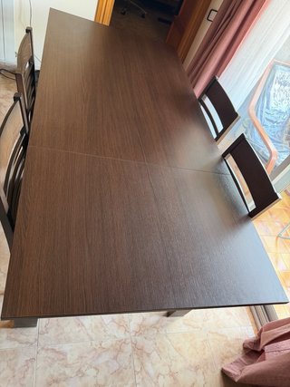 Mesa comedor extensible + 4 sillas madera
