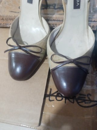Zapatos Balenciaga Slingback Cuña Marrón Lona