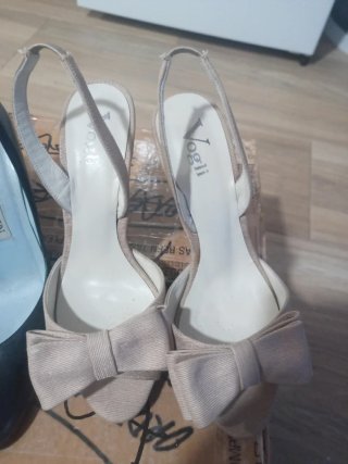 Zapatos Balenciaga Slingback Cuña Marrón Lona